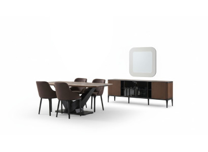 Essecke Essgruppe Esszimmermöbel Set Esszimmer 9tlg Holz Braun Tisch
