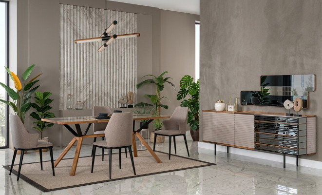 Esszimmermöbel Essecke Esszimmer Essgruppe 9tlg Holz Beige Garnitur