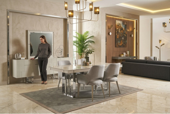 Gruppe Essecke Esszimmer Essgruppe Esszimmermöbel Set 9tlg Holz Beige