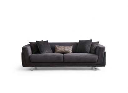 Couch mit Bettfunktion Sofa 3 Sitzer Grau Stoff Stoffsofa Dreisitzer