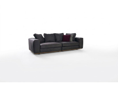 Dreisitzer Couch Sofa 3 Sitzer Grau Stoff Stoffsofa Polstersofa Design