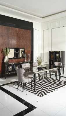 Großes Essecke Essgruppe Esszimmer Esstisch Stühle 10tlg Schwarz Holz