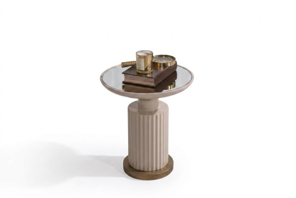 Beistelltisch Kaffeetisch Sofatisch Couchtisch Beige Wohnzimmer Glas