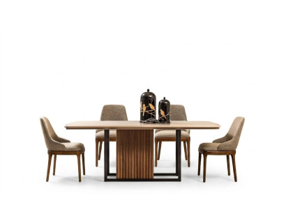 Essgruppe Komplette Esszimmer Esstisch Stühle 7tlg Beige Essecke Set