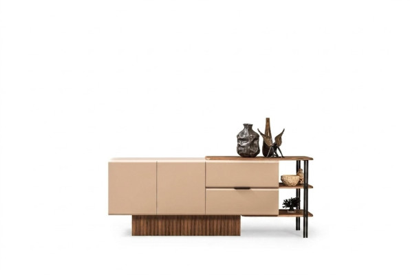 Anrichte Sideboard Holzschrank Kommode Schrank Holz Beige Moderne