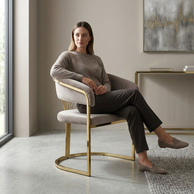 Komplette Esszimmerstühle Stühle Küchenstühle 6tlg Beige Luxus Gold