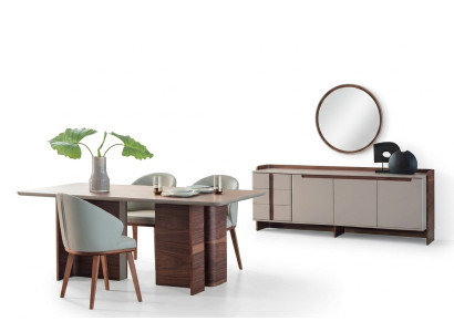Exklusive Esszimmer Möbel Robuster Esstisch Designer Sideboard Stühle