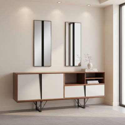 Schrank Sideboard Kommode Holzschrank Anrichte Beige Holz Esszimmer