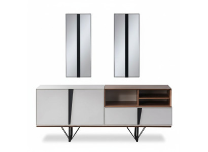 Luxus Anrichte Sideboard Schrank Kommode Holzschrank Holz Weiß