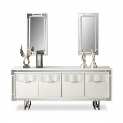 Anrichte Sideboard Weiß Schrank Kommode Holzschrank Holz Esszimmer