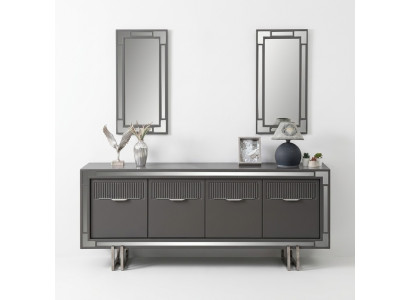 Holzschrank Anrichte Sideboard Grau Schrank Kommode Holz Esszimmer