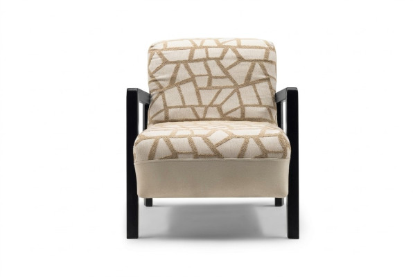 Sessel Ohrensessel Stoffsessel Beige Polster Wohnzimmer Einsitzer Sitz