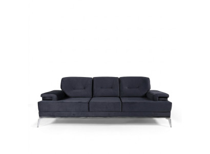 Couch Dreisitzer Stoffsofa Design Blau Sofa 3 Sitzer Polstersofa