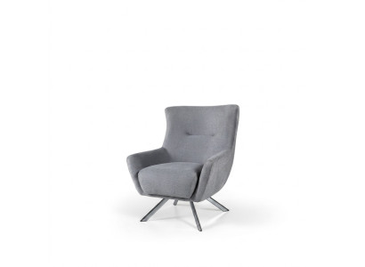 Stoffsessel Wohnzimmer Einsitzer Sessel Ohrensessel Grau Polster Sitz