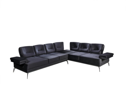 Graue Polstercouch Designer Edelstahl Ecksofa Moderne Wohnzimmer Möbel
