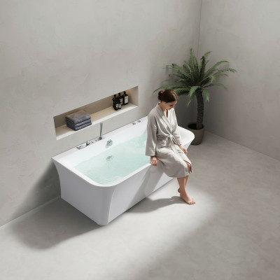 Badewanne Whirlwanne Indoor Whirlpool Home Spa Weiß Wanne
