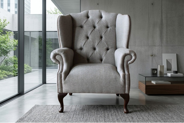 Luxus Polster Klassische Chesterfield Sessel Ohrensessel Einsitzer Neu
