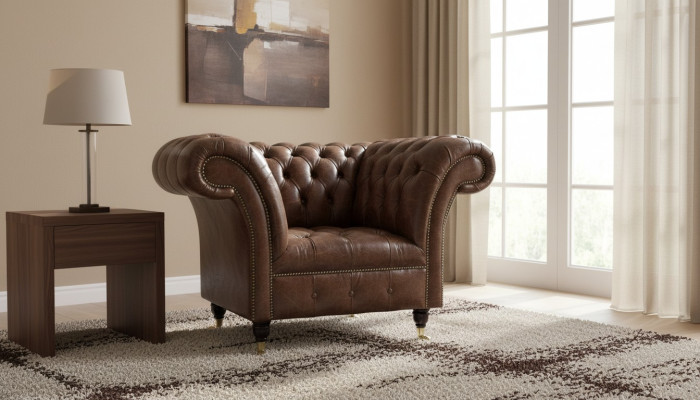 Chesterfield Sessel Klassisch Design Wohnzimmer Polster Einsitzer Stil Möbel