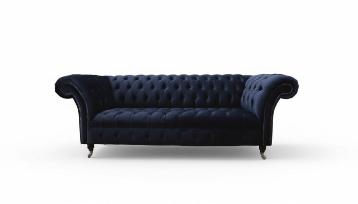 Luxus Sofa Dreisitzer Blau Stoff Textil Stil Couch Sofas Couchen Möbel