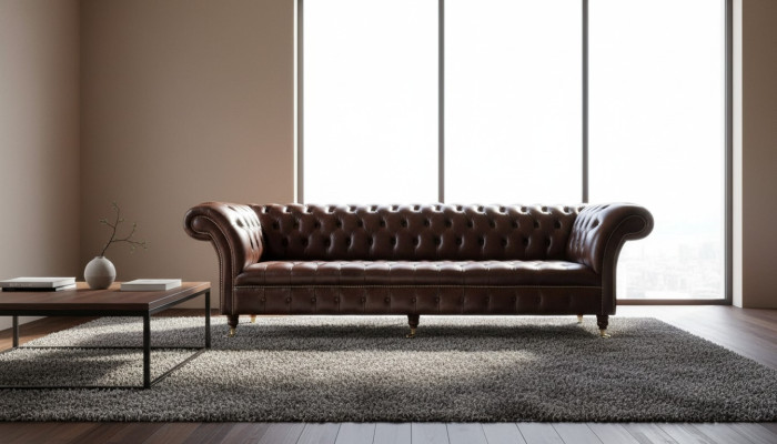 Sofa Chesterfield Couch Polster Sitz Leder Couchen Braun Designer 