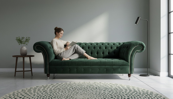 Luxus Dreisitzer Grün Sofa 3 Sitzer Sofas Sitz Design Möbel Couchen