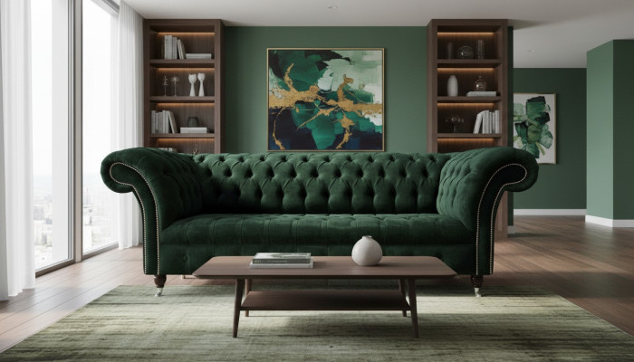 Luxus Dreisitzer Grün Sofa 3 Sitzer Sofas Sitz Design Möbel Couchen
