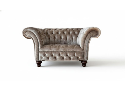 Chesterfield Sessel Couch 1 Sitzer Sofa Textil Stoff Couchen Polster Neu