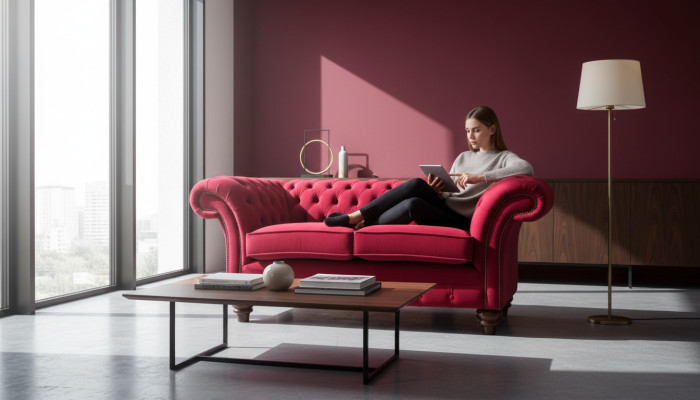 Design Modern Textil Sofa 2 Sitzer Couch Polster Luxus Sofas Chesterfield