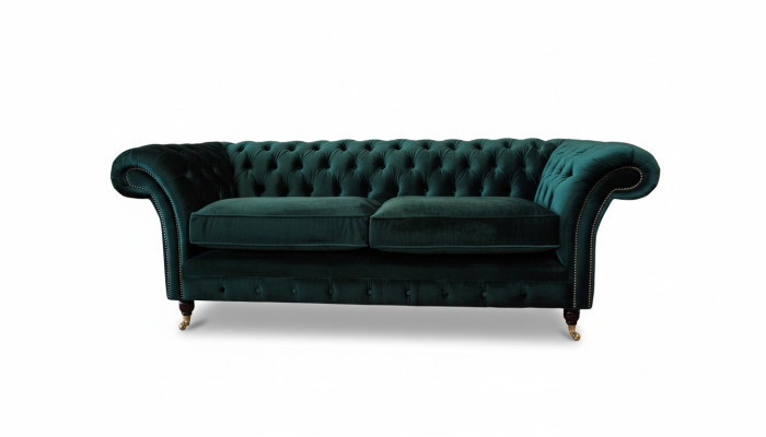Chesterfield Polster 3 Sitzer Textil Couchen Sofa Dreisitzer Couch Samt