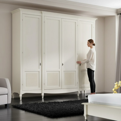 Schlafzimmer Luxus Kleiderschrank Weiß Schrank Holz Moderne Möbel Neu