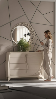 Set Kommode Spiegel Designer Luxus Konsole Kommoden Möbel Holz Beige