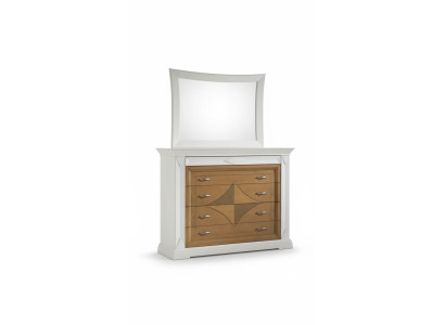 Kommode mit Spiegel Sideboards Holz Kommoden Möbel 2tlg Weiß Italien