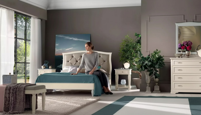 Bett 2x Nachttische 5 tlg. Schlafzimmer Design Luxus Kommode Komplettes