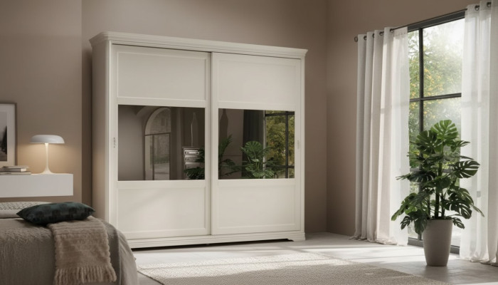 Kleiderschrank Schwebetüren Schrank Möbel Schränke Schlafzimmer Holz Neu