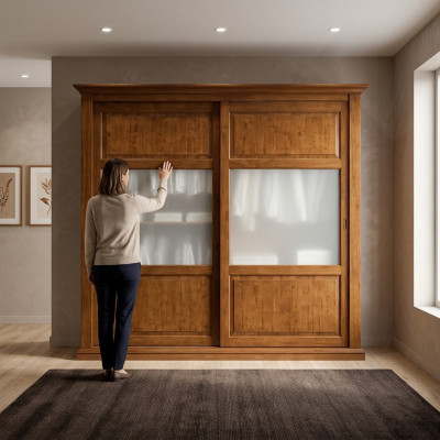 Schlafzimmer Möbel Italien Holzschrank Schrank Echtholz Kleiderschrank