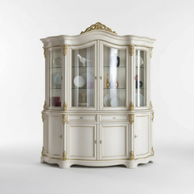 Vitrine Italienische Luxus Möbel Vitrinen Anrichte Schrank Glas Design