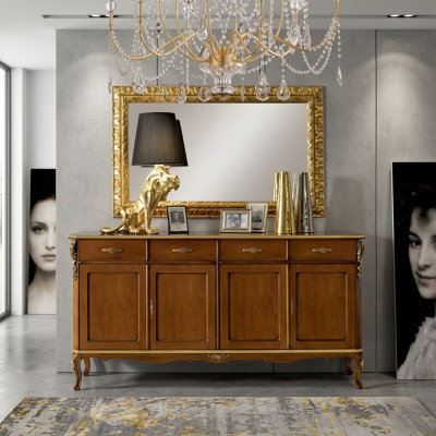 Italienische Stil Möbel Sideboard Schrank Designer Braun Kommode Neu