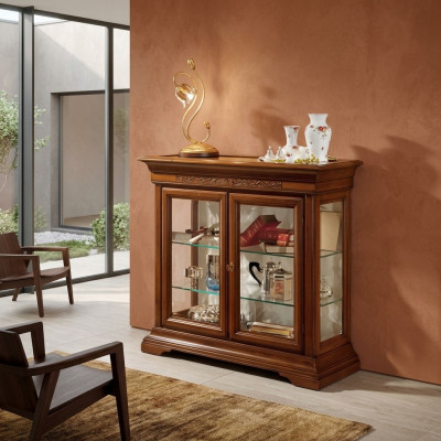 Vitrine Italienische Luxus Möbel Vitrinen Schrank Glas Design Schränke