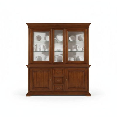 Klassisch Vitrine Italienische Luxus Möbel Vitrinen Holzschrank Design Schrank