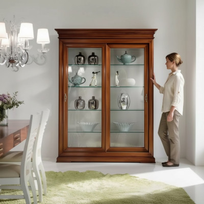 Klassische Schränke Vitrinen Wohnzimmer Möbel Luxus Schrank Vitrine Glas