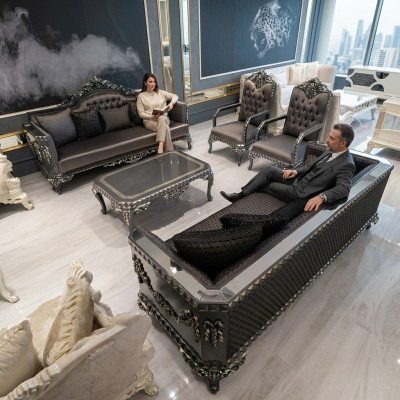 Design Mebel Wohnzimmer Sofagarnitur set 2x Sofa + 2x Sessel + Couchtisch Set