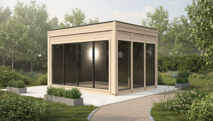 Campinghaus Holzhaus Gartenhaus Camping Häuschen Fertig Haus 464cm
