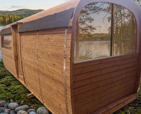 Holzsauna Außensauna Holz Kiefernholz Saunahaus Sauna Häuschen Haus