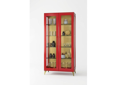 Vitrine Schöne Rote Glas Schrank Vitrinen Holz Glas Wohnzimmer Modern Luxus
