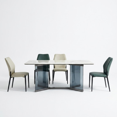 Moderne Esszimmergarnitur Designer Esstisch 6x Polsterstühle 7tlg Set