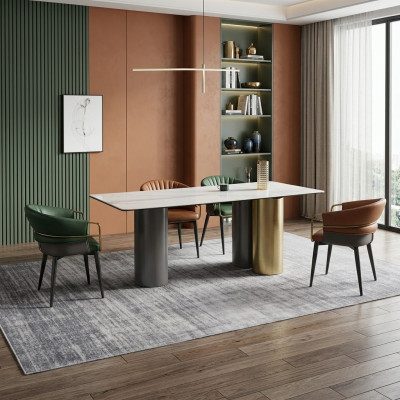 Stilvolle Essgruppe Designer Esstisch Luxus Sitzgruppe 6x Stühle 7 tlg