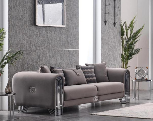 Komplett Set 2 tlg Luxus Möbel Polster Stoff Sofagarnitur 3+3 Sitzer Neu