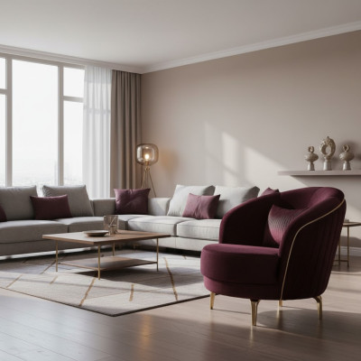Moderner Sessel Designer Sitz Polster Stoff Textil Möbel Wohnzimmermöbel