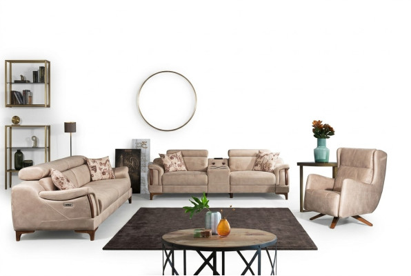 Wohnzimmer Set 3 tlg Luxus Sofagarnitur Dreisitzer Sofa Couch Modern Möbel