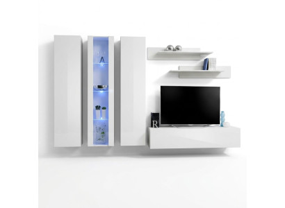 Wohnwand Hänge Vitrine Designer TV-Ständer Wohnzimmer Einrichtung Holz